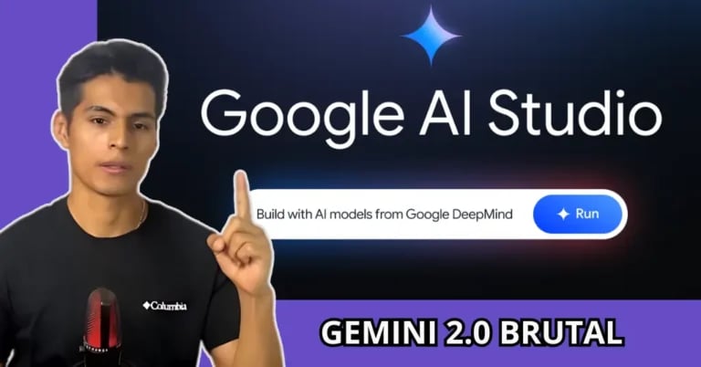Interfaz de Google AI Studio mostrando las nuevas funciones de Gemini 2.0 para inteligencia artificial y análisis predictivo.