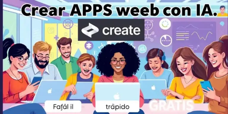 Interfaz de Create XYZ mostrando la creación de una aplicación web mediante descripciones en lenguaje natural en 2025.