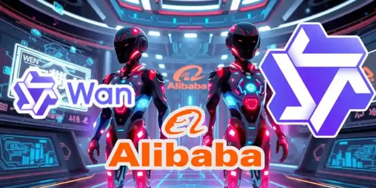 Imagen que muestra las interfaces y funcionalidades de Qwen y Wan, las soluciones de inteligencia artificial de Alibaba en 2025.