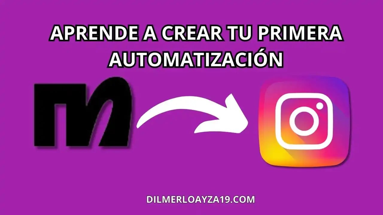 Cómo Vender Más en 2025 con ManyChat: Guía Paso a Paso 21 Imagen con fondo morado que muestra el logo de ManyChat a la izquierda y el logo de Instagram a la derecha, conectados por una flecha blanca, junto al texto "Aprende a crear tu primera automatización"
