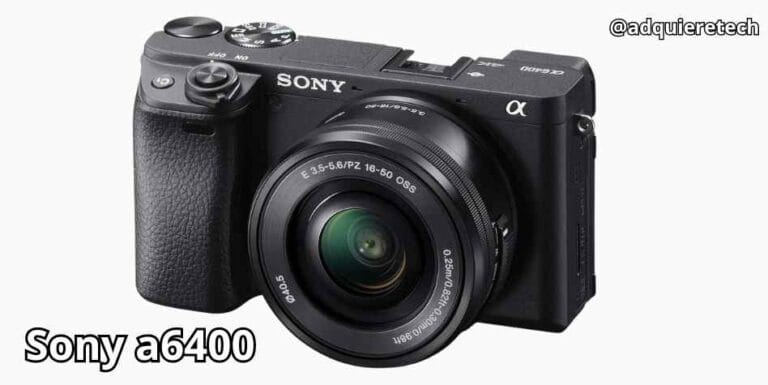 Sony A6400, cámara sin espejo de 24.2 MP con grabación en 4K para fotos y videos nítidos.