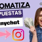 Miniatura de ManyChat destacando la automatización de respuestas en Instagram con un diseño llamativo
