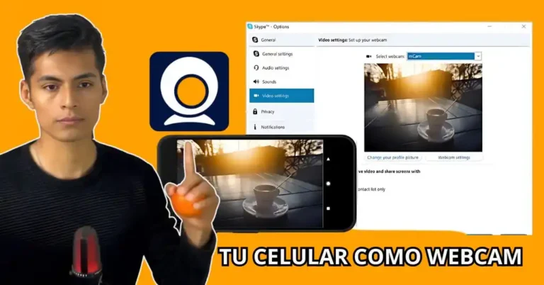 Aplicación Iriun Webcam funcionando, transformando un teléfono en una cámara web para PC.