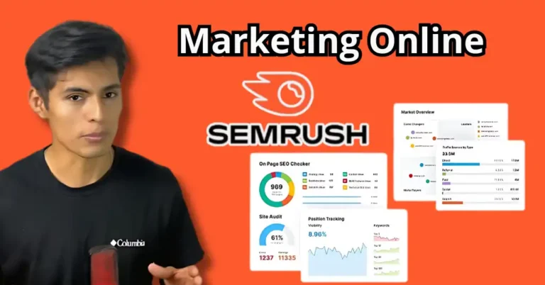 Interfaz de Semrush mostrando las herramientas principales para principiantes en marketing digital.