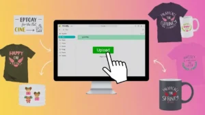 Captura de pantalla que muestra la integración de Printify con Etsy, destacando el proceso de publicación de un producto personalizado.