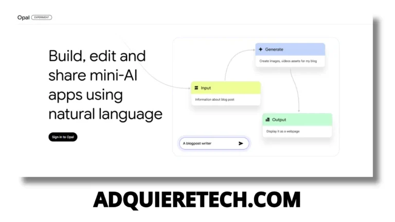 Gemini Opal, creador de aplicaciones de IA de Google 5 Interfaz de Opal de Google, mostrando el asistente para crear miniapps con inteligencia artificial, campos de configuración y vista previa interactiva.