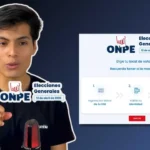 Joven explicando cómo elegir tu local de votación para las Elecciones Generales Perú 2026 con la plataforma de la ONPE.